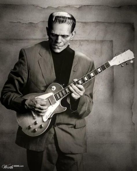 . Frankenstein jamming on his guitar. #Music #celebritymusic #frankie #frankenstein http://www.pinterest.com/TheHitman14/celebrity-music-%2B/ Billy Holiday, Space Ghost, Famous Monsters, Frankenstein's Monster, Musica Rock, Mary Shelley, Classic Horror Movies, Universal Monsters, Classic Monsters