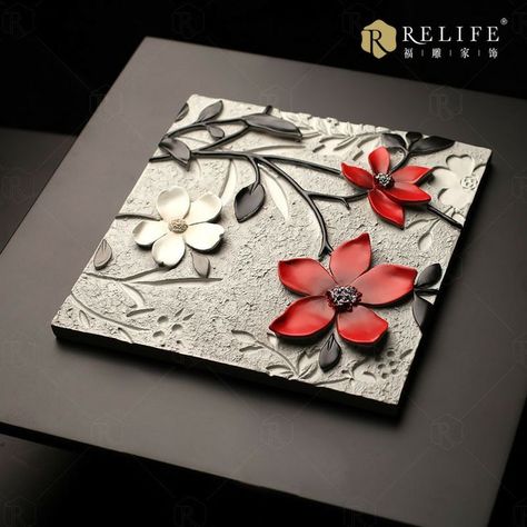 Polymer Clay Kunst, Plaster Crafts, Clay Wall Art, Interior Painting, Clay Wall, Plaster Art, Sculpture Painting, Clay Art Projects, Clay Flowers