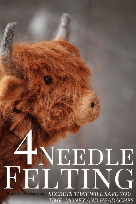 Learn to Needle Felt Online! - Bear Creek Felting Rabbit Things, Felting Tips, Needle Felting Tutorial, Wool Weaving, Needle Felting Diy, Felting Ideas, Craft Books, Needle Felting Tutorials, Highland Cows