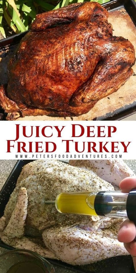 Deep Fried Turkey Injection, Turkey Herb Butter, Deep Fry Turkey Rub, Turkey Recipe Thanksgiving, Deep Fried Turkey Recipes, Fry Turkey, Turkey Injection, Turkey Marinade, Turkey Seasoning