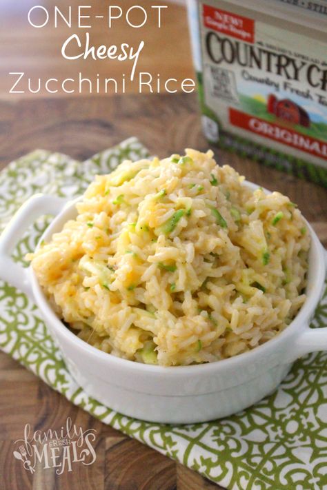 Cheesy Zucchini Rice, Cheese Zucchini, Zucchini Rice, Country Crock, Fresh Meals, Cheesy Zucchini, Family Fresh Meals, Easy Zucchini, Canned Corn