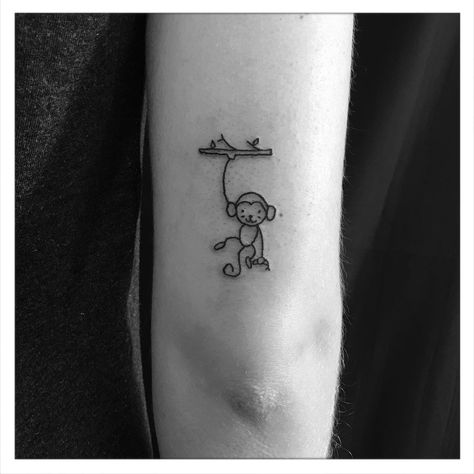 Fun monkey tattoo Cheeky Monkey Tattoo, Minimalist Monkey Tattoo, Monkey Tattoo, Monkey Tattoos, Cheeky Monkey, Cute Monkey, Tattoo Inspo, Tattoos For Women, Nevada