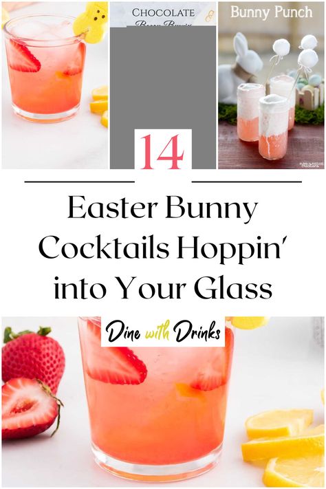 Collage of 4 easter bunny cocktails. Bunny Drink, Easter Drink, Easter Cocktails, Energizer Bunny, Creative Cocktails, Creative Cocktail, Festive Drinks, Vodka Drinks, Chocolate Bunny