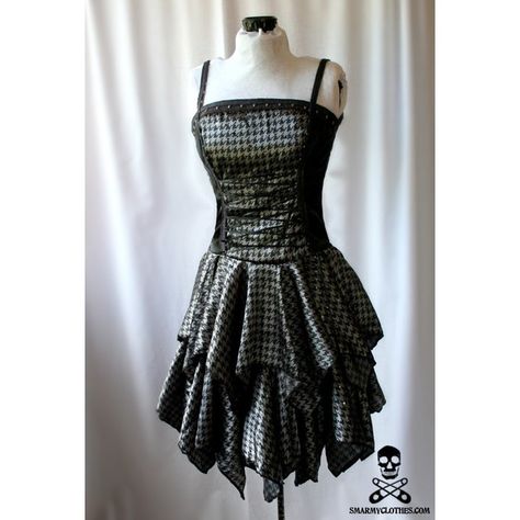 punk dress - Dogpile Images Search ❤ liked on Polyvore Casting Shadows, Punk Dress, Gothic Clothes, Houndstooth Dress, Punk Outfits, Gothic Outfits, Gown Dress, Mode Inspiration, Goth Fashion