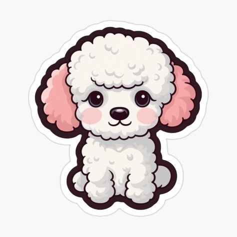 Kawaii Poodle, Cartoon Poodle, 2024 Cookies, Poodle Sticker, Shortbread Recipe, Halloween Pumpkin Carving Stencils, Preppy Stickers, Dog Groomer, Dog Sketch