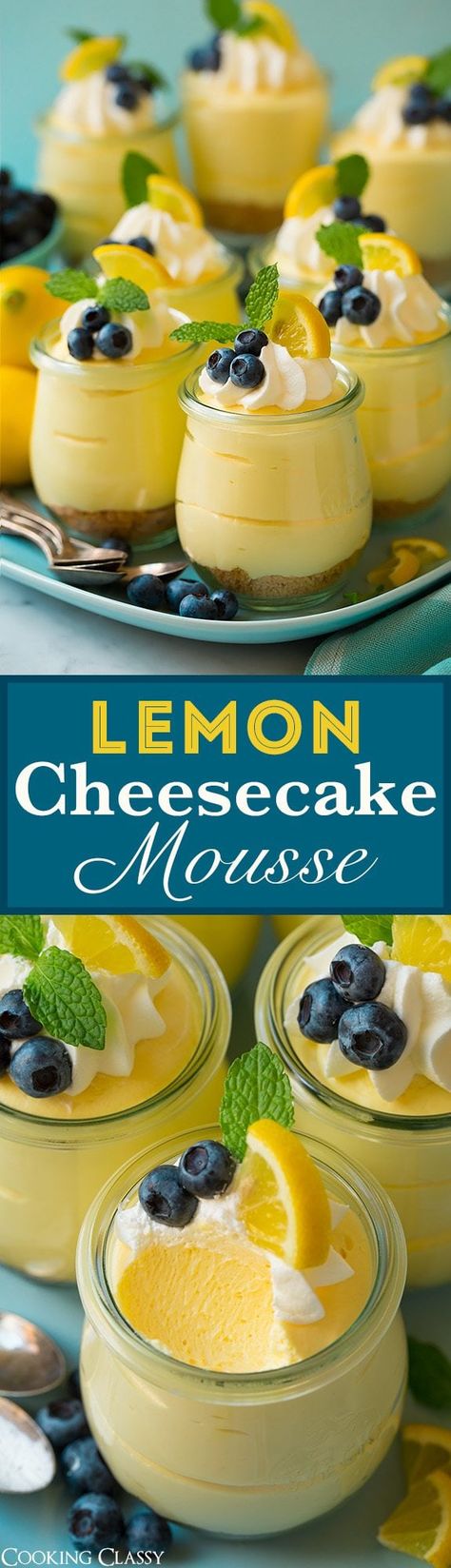 Soft, light and delicious this lemon mousse is the ultimate spring summer dessert. Made with a graham cracker base and a smooth, silky and luscious whipped cheesecake topping it's pretty hard to resist! #cookingclassy #lemon #cheesecake #mousse #dessert #spring #springrecipe #grahamcracker Lemon Cheesecake Mousse, Lemon Desserts Easy, Weight Watcher Desserts, Spring Dessert, Citrus Recipes, Cheesecake Mousse, Spring Desserts, Mousse Recipes, Lemon Cheesecake