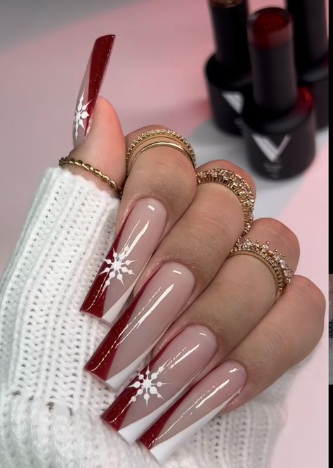 Unique Christmas Nails, Nail Decoration Ideas, Christmas Nails Designs, Acrylic Nails Almond Shape, Christmas Nails 2023, Girly Acrylic Nails, Acrylic Nails Coffin Pink, Christmas Nails Acrylic, Nails 2023