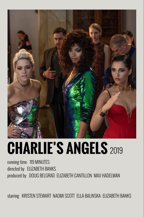 Charlie's Angels Movie Poster, Movies To Watch Action, Charlie's Angels Poster, Minimalistic Polaroid Poster, Tv Show Posters, Charlies Angels Movie, Charlie S Angels, Charlie's Angels 2019, Ella Balinska