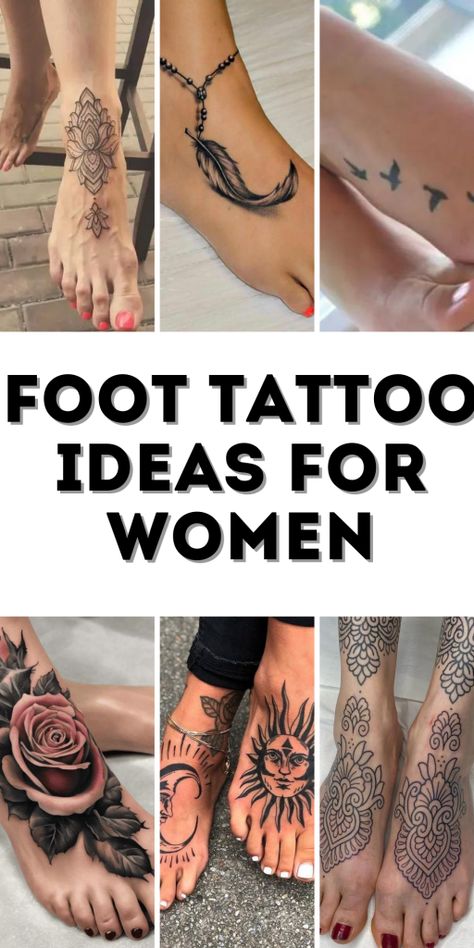 Explore creative foot tattoo ideas for women with beautiful, small, and unique designs, perfect for covering up or adding a simple, elegant touch. Tattoos That Look Like Henna, Women Foot Tattoos Ideas, Matching Calf Tattoos For Women, Elegant Ankle Tattoos For Women, Ankle Foot Tattoo Wrap Around, Tatoos Woman Ideas, Foot Tattoo Stencil, Tiny Hip Tattoos For Women, Pelvic Tattoos Women Ideas