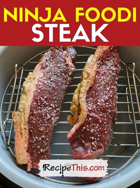 Ninja Foodi Steak Steak In Ninja Foodi Air Fryer, Ninja Foodi Steak, New York Steak Recipe, Cook Frozen Steak, Pressure Cooker Steak, Braised Steak, Ways To Cook Steak, Tuna Steak Recipes, Ninja Cooking System Recipes