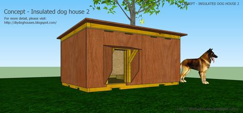 Dog House Plans: Concept - Insulated dog house 2 Large Breed Dog House, Dog House Plans Insulated, Dog House Blueprints, Dog House Diy Outdoor, Heated Dog House, Large Dog House Plans, Chicken House Ideas, Easy Dog House, Big Dog House