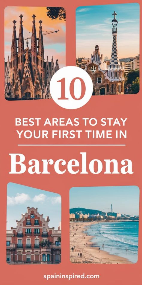 Ten best areas to stay for your first visit to Barcelona, featuring landmarks and beaches. Where To Stay In Barcelona, Travel In Spain, Barcelona Vacation, Barcelona Aesthetic, Barcelona Itinerary, To Do In Barcelona, Spain Tour, Quick Getaway, Barcelona Travel