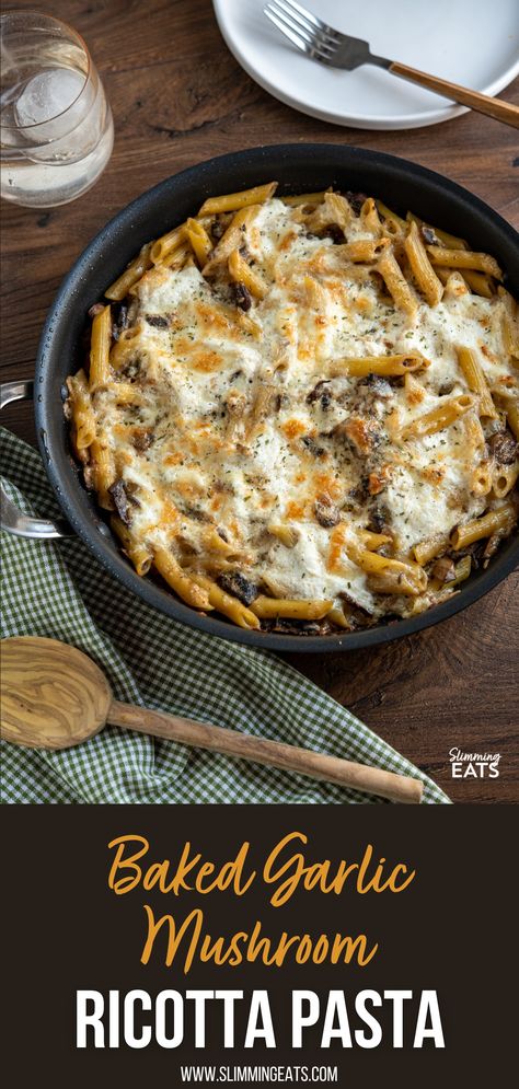 Ricotta Recipes Healthy, Ricotta Pasta Recipes, Mushroom Pasta Bake, Ricotta Stuffed Chicken, Sw Recipes, Mushroom Recipes Pasta, Baked Mushrooms, Ricotta Recipes, Ricotta Pasta