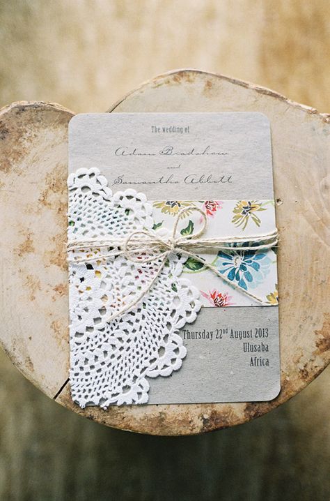 South African Destination Elopement Paper Doilies Wedding, Doilies Wedding, Vintage Inspired Wedding Invitations, Bohemian Wedding Theme, Stone Photography, Design Invitation, Trendy Wedding Invitations, Paper Doilies, בר מצווה