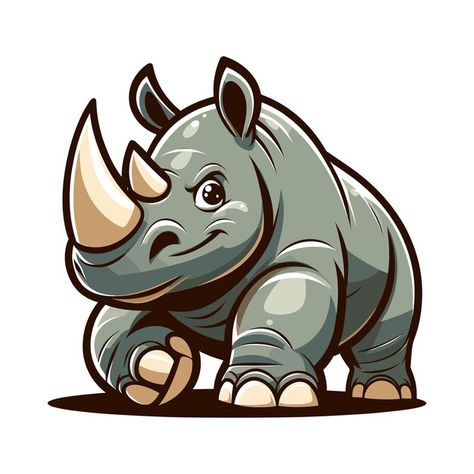 Rhinoceros Cartoon, Rhinoceros Illustration, Premium Vector Cartoon, Illustration Kids, Logo Psd, Technology Icon, Vector Cartoon, Card Banner, House Vector