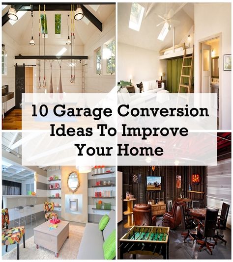 nice 10 Garage Conversion Ideas To Improve Your Home http://matchness.com/2018/02/16/10-garage-conversion-ideas-improve-home/ Garage Into A Room, Garage Conversion To Family Room, Garage Conversion Ideas, Faux Wood Garage Door, Diy Garage Work Bench, Garage Game Rooms, Diy Garage Bar, Diy Garage Storage Cabinets, Garage Design Interior