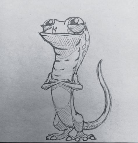 Funny Lizard Drawing, Cartoon Lizard Character Design, Cute Lizard Art, Cartoon Lizard Drawing, Lizard Reference, Draw Lizard, Cute Lizard Drawing, Iguana Cartoon, Salamander Drawing