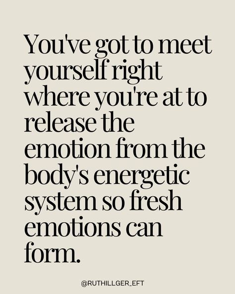 . I get asked this a lot. ⚡️ With EFT - you've got to meet yourself right where you're at to release the emotion from the body's energetic system. Otherwise, you're just playing whack-a-mole and will repeatedly tell yourself everything is ok which will either not work or it will last a few hours then you're back where you started. ⚡️ It doesn't feel natural to admit how we feel when it's not ok. Push it down, make it go away, ignore it, drown it out, plaster over it. ⚡️ We've been conditi... Sorry Im Bad At Expressing My Emotions, How Not To React Emotionally, How To Release Stored Emotions, Where Emotions Are Stored, Controlling Anger Quotes Management, Wisdom Quotes, Meet You, Feelings, Quotes