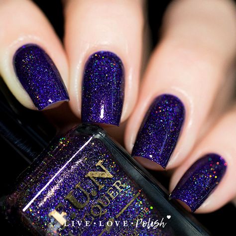 Moonlight Nocturne https://www.livelovepolish.com/products/fun-lacquer-moonlight-nocturne-nail-polish-summer-2015-collection#ltrn6xq85p Saved Nails, Fun Lacquer, Purple Holographic, Lovely Nails, Holographic Nail Polish, Nice Nails, Purple Nail, Finger Nails, Nail Candy