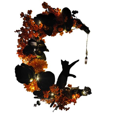 PRICES MAY VARY. 🌙🎃【AWESOME HALLOWEEN WREATH GARLAND】The Halloween Wreaths for Front Door Wreath is base in black, orange and purple, decorated with various festive flower, such as orange glitter Berry, which are dotted with orange and black flower. The elements are very rich and full, sending out the atmosphere of Halloween. 🌙🎃【MOON WREATH WITH CAT】Halloween Wreaths Front Door Wreath Fall Wreaths creatively adds flowre with purple roses in the upper right position, and moon shape, cat, very Halloween Moon Wreath, Black Halloween Wreath, Moon Wreath, Halloween Front Door Decorations, Halloween Witch Wreath, Halloween Door Wreaths, Halloween Bat Decorations, Wreath Indoor, Window Wreath