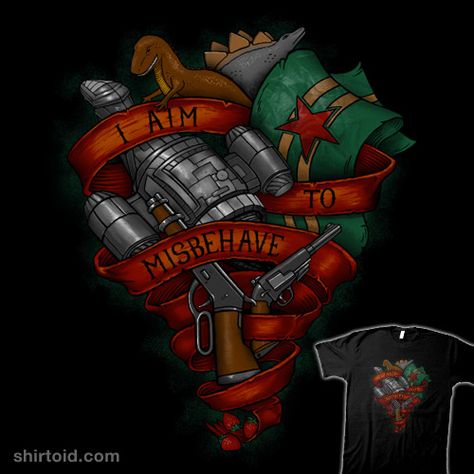 “I Aim To Misbehave” by Justyna Dorsz.   Firefly inspired. Firefly Serenity Tattoo, Fantastic Tattoo, Geek Tattoos, Firefly Series, Firefly Tattoo, Fire Fly, Serenity (firefly), Firefly Art, Day Of The Shirt