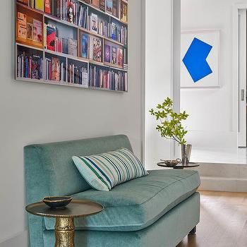 Foyer with Black and White Painted Octagon Floor - Contemporary - Entrance/foyer Blue Ottoman Coffee Table, Contemporary Kids Bedroom, Contemporary Foyer, Black Canopy Bed, Velvet Settee, White Sheepskin Rug, Dallas Interior Design, Herringbone Wood Floor, Large Bookcase