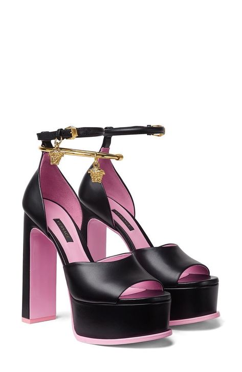 Heels Aesthetic, Dr Shoes, Versace Shoes, Funky Shoes, Lens Camera, Medusa Head, Shoe Inspo, Girly Shoes, Aesthetic Shoes