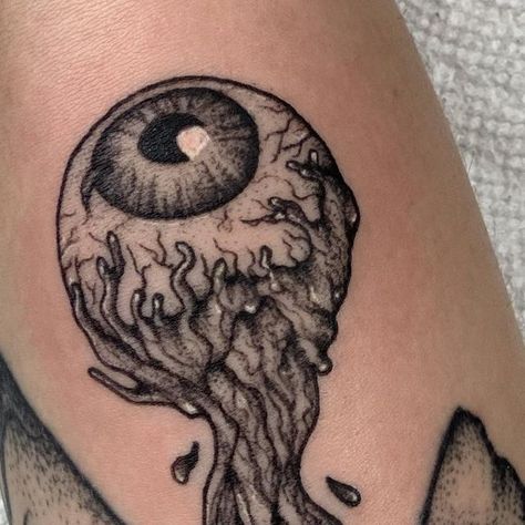 Eyeballs Tattoo, Cliffs Tattoo, Grateful Dead Tattoo, Dead Tattoo, Eyeball Tattoo, Creepy Tattoos, Dot Work Tattoo, Stippling, Grateful Dead