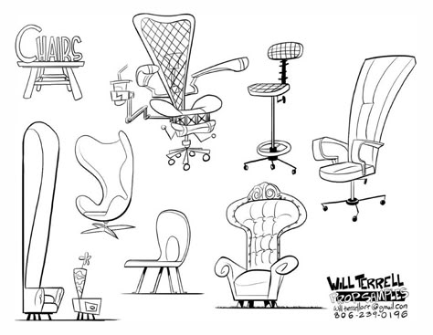 Props Illustration, Cartoon Furniture, Cartoon Props, Cartoon Interior, Furniture Drawing, Props Design, Props Concept, Bg Design, Props Art