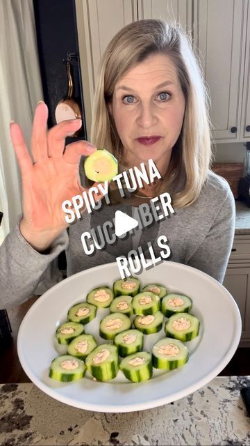 Trader Joe’s Recipe Ideas on Instagram: "SPICY TUNA CUCUMBER ROLLS🥢

Everyone knows at least one person that is low carb right now, don’t they? 😜

These Spicy Tuna rolls are low carb - but that’s not why to make them. Make them because they are totally tasty!

These are perfect for your Super Bowl party, or pack them up for your lunch. 

Your Trader Joe’s shopping list:
1 English cucumber
1 can albacore tuna
Mayo
Siracha sauce

Peel off strips of the cucumber peel. Not entirely necessary, but it does make them prettier.

Slice the cucumber into three pieces. Use an apple corer or a knife to hollow out the inside. 
In a bowl, mix together 1 can tuna, 1 tablespoons Mayo, and 2 teaspoons Siracha sauce.
Use a spoon to stuff tuna into the hollowed out cucumber. A knife can help with this. Pac Mayo Siracha, Chicken Prosciutto, Tuna Cucumber, Chicken With Prosciutto, Prosciutto Mozzarella, Siracha Sauce, Chicken Saltimbocca, Cucumber Rolls, Tuna Mayo