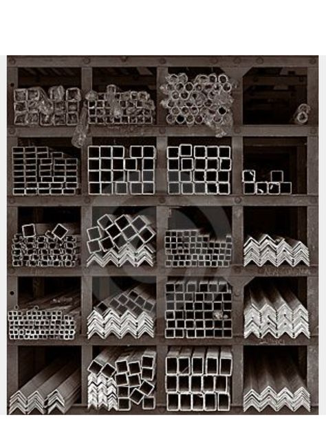 Full stick steel storage . Easy to inventory and keep neat . Welding Shop Organization, Shop Organization Ideas, Welding Workshop, Illinois Institute Of Technology, Steel Storage Rack, Welding Crafts, Welding Shop, Metal Storage Racks, Metal Workshop