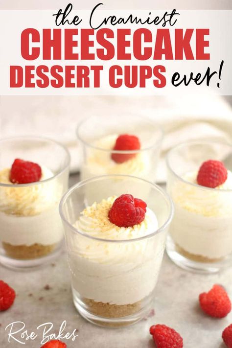 Cheesecake Dessert Cup, Mini Cheesecakes In A Cup, Keto No Bake Cheesecake Cups, Non Bake Cheesecake Cups, Dessert Cheesecake Cups, No Bake Individual Cheesecake Cups, No Bake Cheesecake Jar Recipes, No Bake Cheesecake In A Cup, How To Make Cheesecake Cups