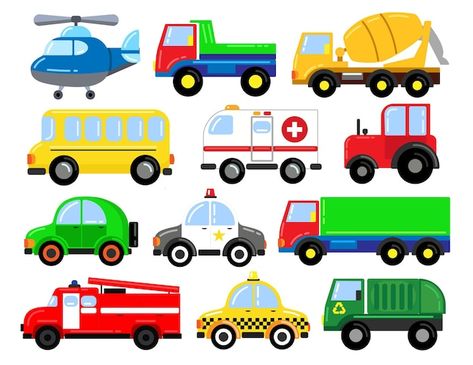 A large set of cars. for learning presch... | Premium Vector #Freepik #vector #cartoon-truck #van-car #van #car-truck Bus Cartoon, Safari Animals Birthday, Line Doodles, Car Birthday Theme, Kindergarden Activities, Creative Activities For Kids, Kids Clipart, Classroom Fun, Cars Birthday