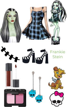 Monster High l Frankie Stein Outfit | ShopLook Frankiestein Costume Monster High, Frankenstein Costume Monster High, Frankie Monster High Costume Ideas, Monster High Halloween Costume Ideas, Frankie Inspired Outfits, Frankie Stein Inspired Outfits, Frankie Monster High Costume, Frankie Stein Outfits, Monster High Inspired Outfits