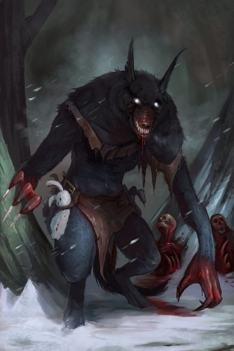 Wolf Monster, Werewolf Art, Vampires And Werewolves, Fantasy Monster, Fantasy Rpg, Monster Art, Fantasy Inspiration, Be Careful, Fantasy Artwork