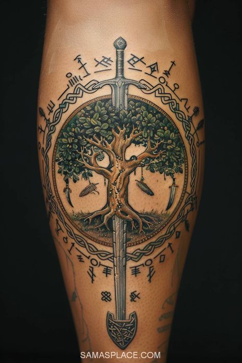 22+ Viking Tattoo For Men - Ideas and Design Viking Tattoo For Men, Viking Tattoos For Men Norse Mythology, Viking Leg Sleeve, Viking Boat Tattoo, Irish Warrior Tattoo, Hugin And Munin Tattoo, German Tattoo Ideas, Viking Tattoos For Men, Thor Tattoo