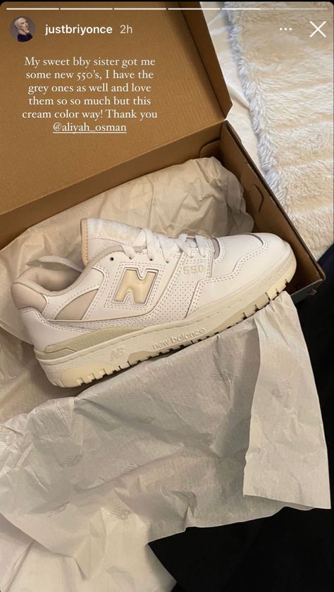 New Balance 550 White Cream, White And Beige Sneakers, New Balance 550 White Beige, Cream Shoes Outfit, New Balance 550 Cream, Beige Shoes Outfit, New Blance Shoes, Cream Sneakers, 21 Bday