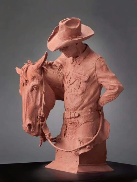 Jason Scull ~ "Sweet Nothings" 20" high Western Sculpture Art, Cowboy Sculpture, Western Sculpture, Cowboy Artists, Horse Paintings, Western Wall Art, Cowboy Art, The Cowboy, Equine Art