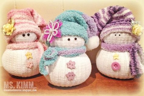 Sock Snowman, Sock Dolls, Sock Monkeys, Handmade Socks, Sock Crafts, Diy Socks, Sock Animals, Snowman Crafts, Indoor Christmas