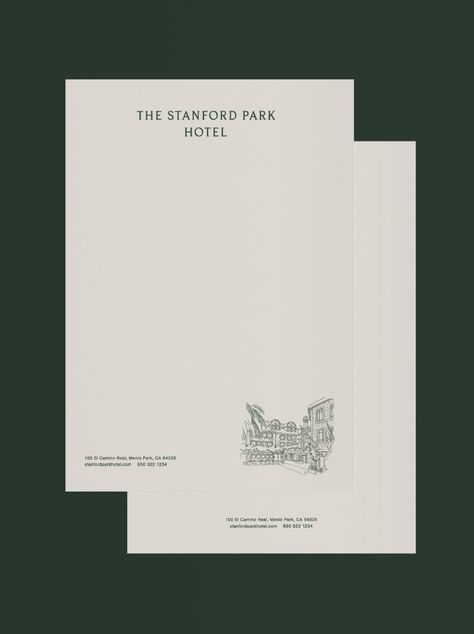 Brand Development, Website Design, and Collateral Design for The Stanford Park Hotel — Saturday Studio | Graphic Design, Branding Agency, Logo Design, Web Design | Charleston, SC Branding Agency Logo, Hotel Logo Design, Ski Hotel, Agency Logo, Menu Inspiration, Collateral Design, Hotel Logo, Print Collateral, Hotel Branding