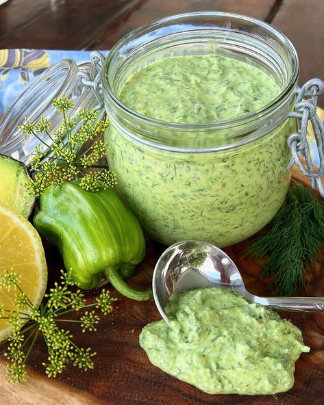 Green Goddess Dressing Chicken Croissant, Goddess Dressing Recipe, Moroccan Green, Goddess Dressing, Green Goddess Dressing, Rub Recipes, Pumpkin Seed, Pickle Relish, Green Goddess