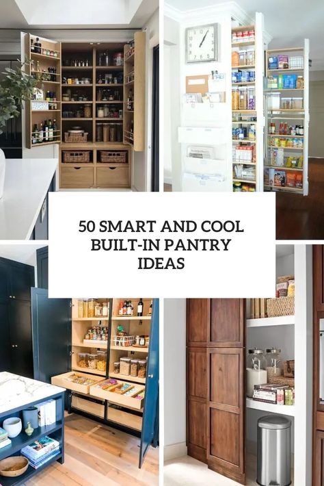 smart and cool built in pantry ideas Built In Pantry Organization, Built In Pantry Ideas, Pantry With Refrigerator Inside, Built In Pantry Cabinet Wall, Pantry Layout, Open Pantry, Pantry Drawers, Built In Pantry, Pantry Wall