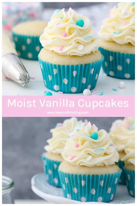 Moist Vanilla Cupcake Recipe, Easy Vanilla Cupcake Recipe, Perfect Cupcakes, Easy Vanilla Cupcakes, Moist Vanilla Cupcakes, Easy Cupcake Recipes, Vanilla Cupcake Recipe, Homemade Cupcakes, Torte Cupcake