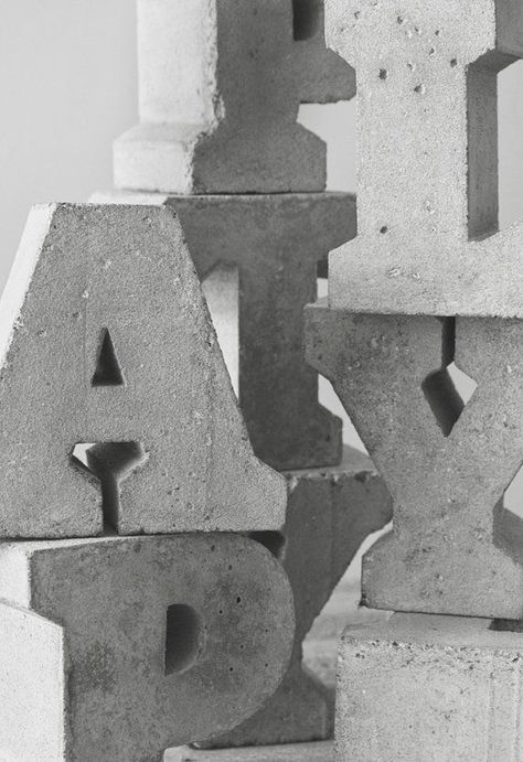 Interactive Walls, 3d Typography, Popular Decor, Cement Crafts, Concrete Art, Decorative Letters, Childrens Bedrooms, Letters And Numbers, Diy Inspiration