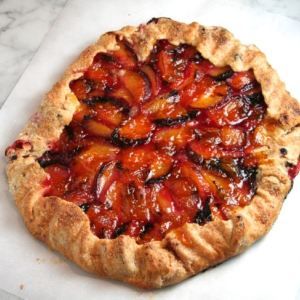 Jacques Pepin’s Plum Galette | thebrookcook Plum Tart Recipes, Plum Galette, Rustic Pie, Jacques Pepin Recipes, Entertaining Desserts, Pastry Puff, Date Paste, Jacques Pepin, Plum Tart