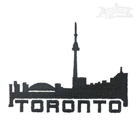 Toronto Skyline Embroidery Design Skyline Embroidery, Toronto Skyline, Canada Toronto, Embroidery Files, Needlepoint, Embroidery Design, Toronto, Embroidery Designs, Coloring Pages