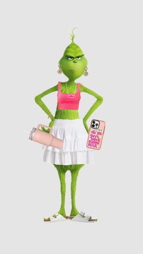 The grinch is so. Preppy. Preppy Lorax And Grinch, Preppy Lorax Picture, Preppy Shrek, Preppy Characters, Animated Grinch, The Grinch Cartoon, Grinch Pictures, Preppy Animals, Preppy Grinch