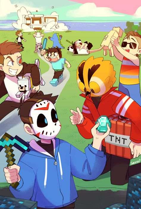 Tongsyu — uwu Rick And Morty Crossover, Bbs Squad, H20 Delirious, Vanoss Crew, The Mask Costume, Crew Team, Banana Bus Squad, Aphmau Fan Art, Squad Game