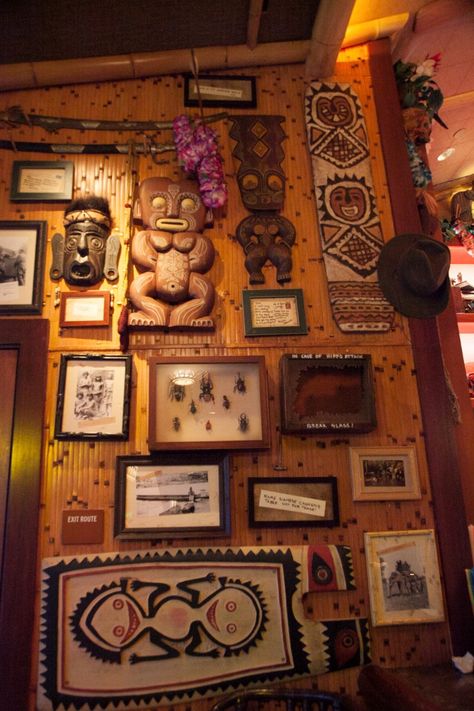 The Story Behind Disneyland’s Enchanted Tiki Bar, Trader Sam’s Boho Tiki Decor, Jungle Cruise Decor, Tiki Modern, Tornado Room, Tiki Ideas, Tiki Culture, Art Boots, Tiki Bar Decor, Tiki Decor