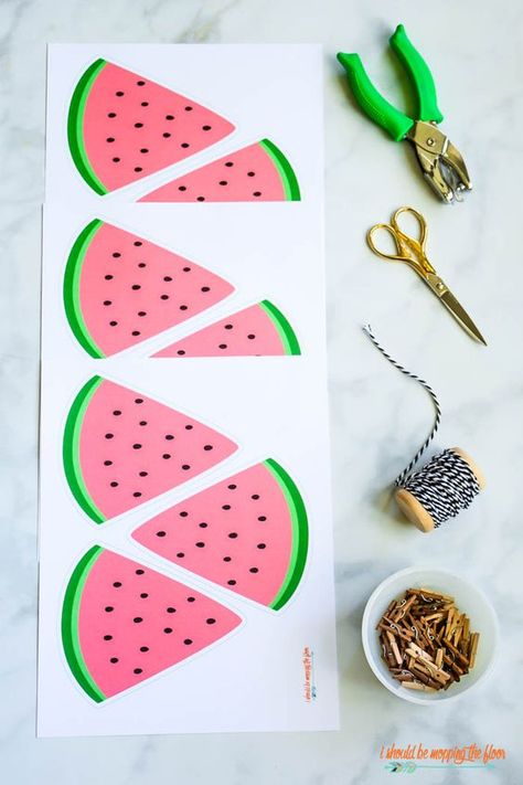 Watermelon Banner Decoration Watermelon Games, Watermelon Decorations, Watermelon Birthday Party Theme, Watermelon Banner, Watermelon Party Decorations, Summer Kitchen Decor, Watermelon Kitchen, Melon Birthday, Diy Party Banner